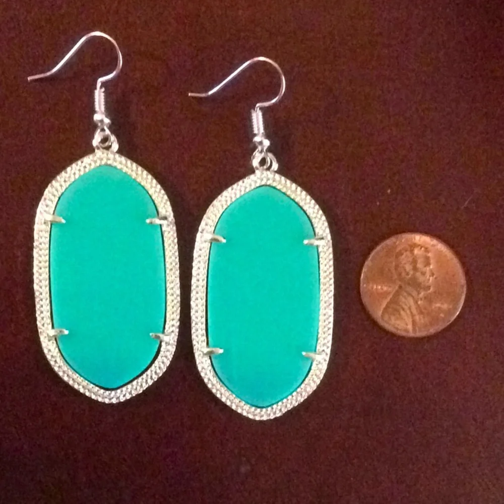 4/$20 Oval Turquoise colored Earrings - Picture 2 of 2